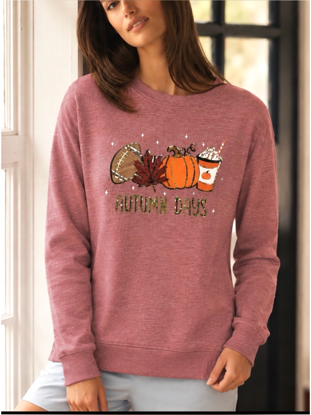 BOUTIQUE FALL AUTUMN THEME FLEECE SWEATSHIRT 1X/2X SEQUIN EMBELLISHED BLING $75